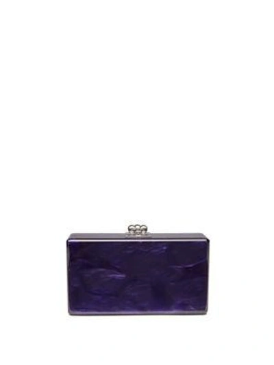 Shop Edie Parker Jean Acrylic Box Clutch In Purple