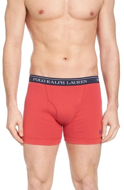 Shop Polo Ralph Lauren Assorted 3-pack Cotton Boxer Briefs In Red/ Harbour Island Blue/ Navy