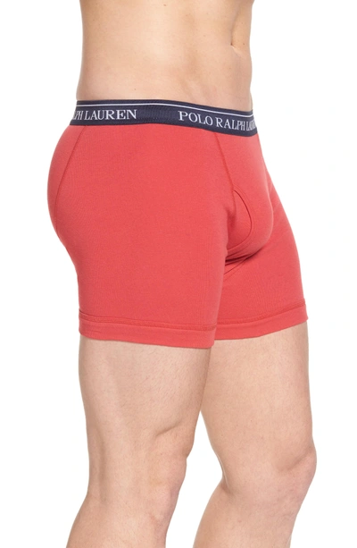 Shop Polo Ralph Lauren Assorted 3-pack Cotton Boxer Briefs In Red/ Harbour Island Blue/ Navy
