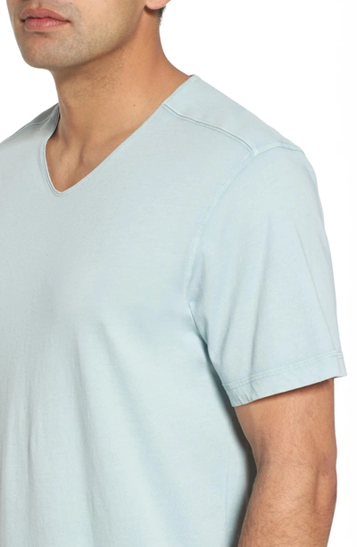 Shop Daniel Buchler Peruvian Pima Cotton V-neck T-shirt In Morning Sky