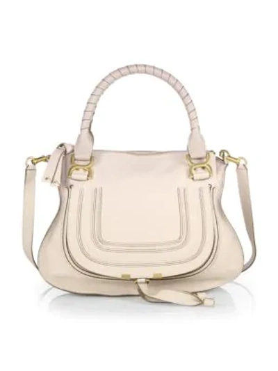 Shop Chloé Marcie Small Satchel In Abstract White