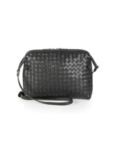 Shop Bottega Veneta Women's Nodini Leather Crossbody Bag In Black