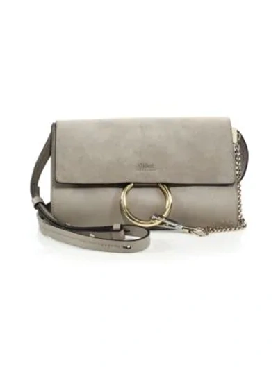 Shop Chloé Small Faye Leather & Suede Shoulder Bag In Motty