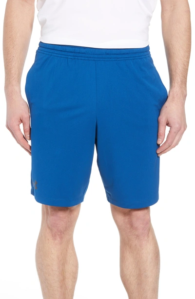 Shop Under Armour Raid 2.0 Classic Fit Shorts In Moroccan Blue/ Blue/ Gray