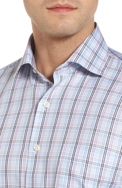 Shop Peter Millar Crown Soft Daybreak Regular Fit Check Sport Shirt In Heron Blue