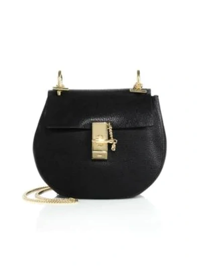 Shop Chloé Small Drew Leather Saddle Bag In Black