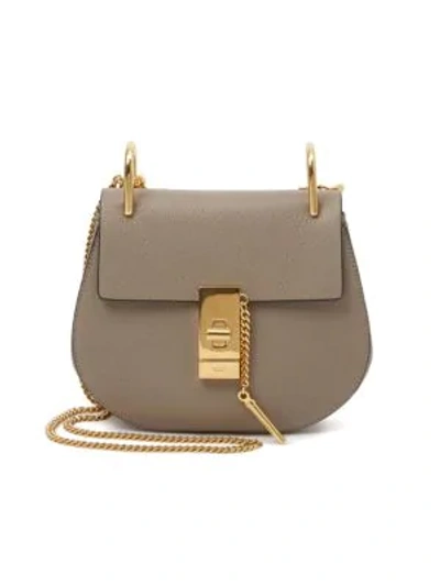 Shop Chloé Women's Small Drew Leather Saddle Bag In Motty Grey