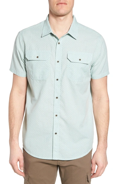 Shop Prana Blakely Slim Fit Short Sleeve Sport Shirt In Turtle Green