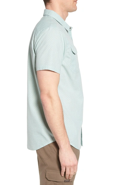 Shop Prana Blakely Slim Fit Short Sleeve Sport Shirt In Turtle Green