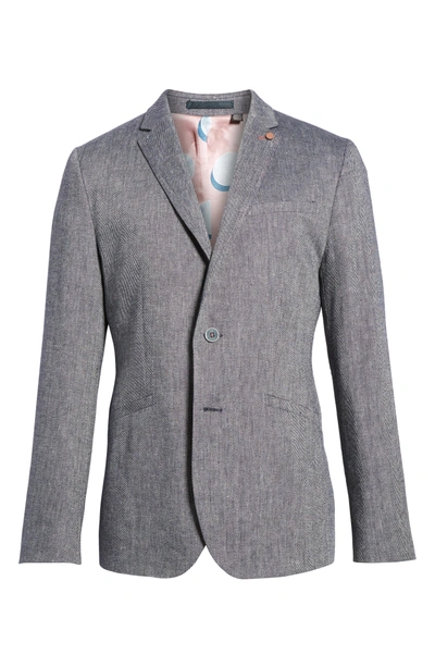 Shop Ted Baker Hines Linen Blend Blazer In Blue