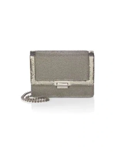 Shop Whiting & Davis Milano Pyramid Clutch In Pewter