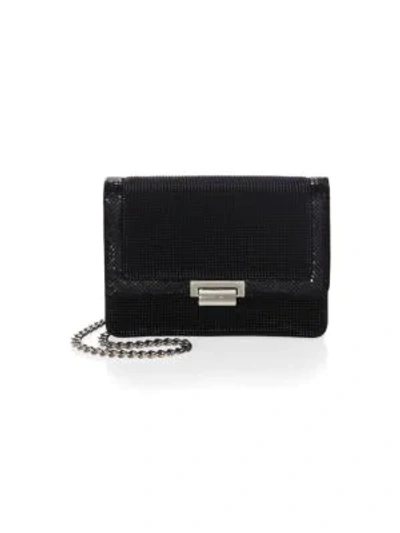 Shop Whiting & Davis Women's Milano Pyramid Metal Mesh Clutch In Black