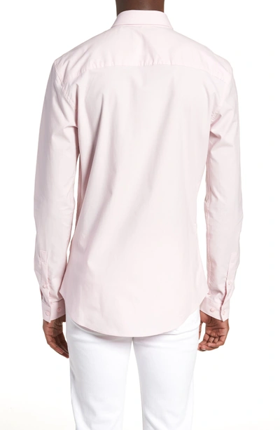 Shop Topman Muscle Fit Textured Shirt In Pink