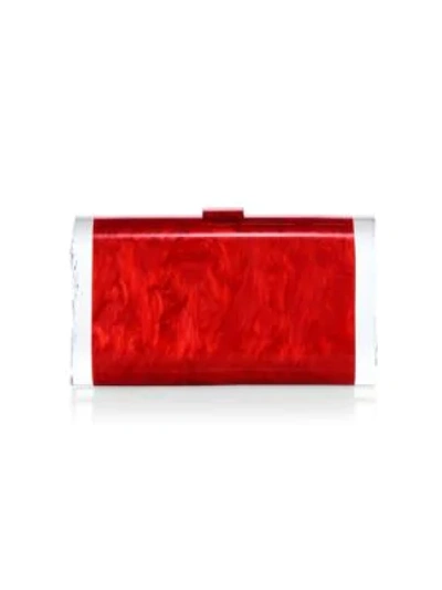 Shop Edie Parker Lara Acrylic Clutch In Red