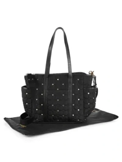 Shop Rebecca Minkoff Marissa Quilted & Studded Diaper Bag In Black