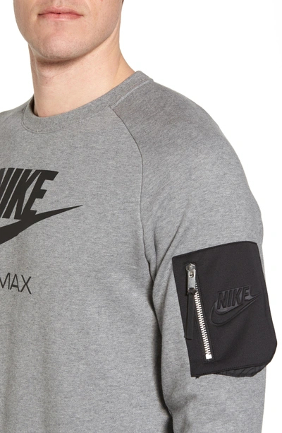Nike Nsw Air Max Crewneck Sweatshirt In Carbon Heather/ Black/ Black |  ModeSens