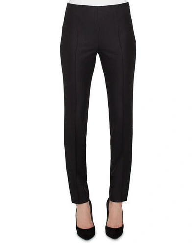 Akris Melissa Techno Cotton Pants, Black In Black