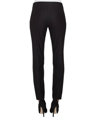 Akris Melissa Techno Cotton Pants, Black In Black