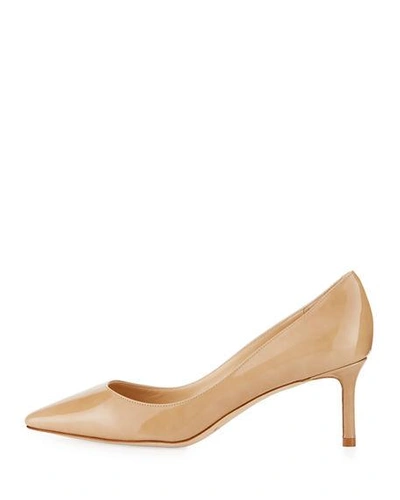 Shop Jimmy Choo Romy 60mm Patent Pointed-toe Pumps In Nude