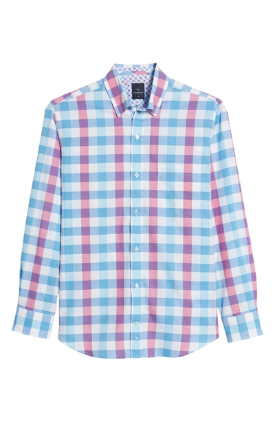 Shop Tailorbyrd Bazel Regular Fit Check Sport Shirt In Light Blue