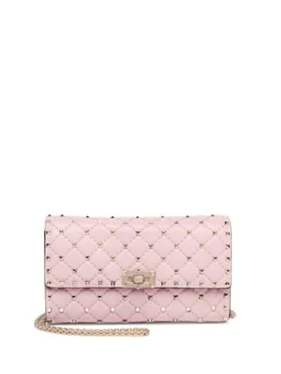 Shop Valentino Rockstud Spike Leather Shoulder Bag In Rose