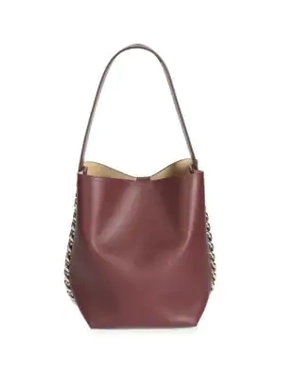 Shop Givenchy Infinity Leather Bucket Bag In Oxblood