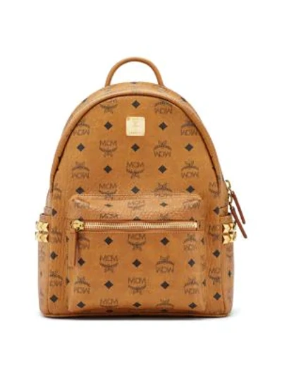 Shop Mcm Women's Stark Visetos Studded Backpack In Cognac