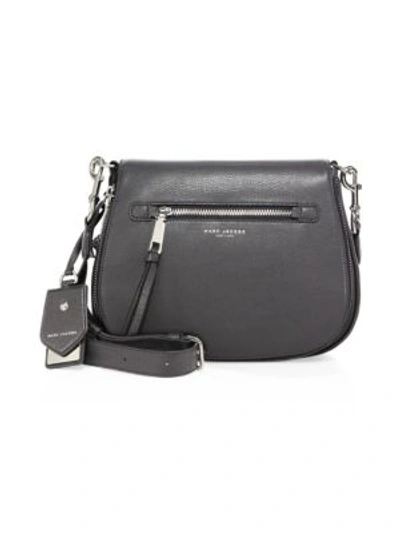 Shop Marc Jacobs Recruit Leather Saddle Bag In Shadow