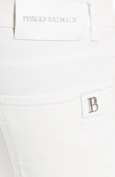 Shop Pierre Balmain Biker Jeans In Off White