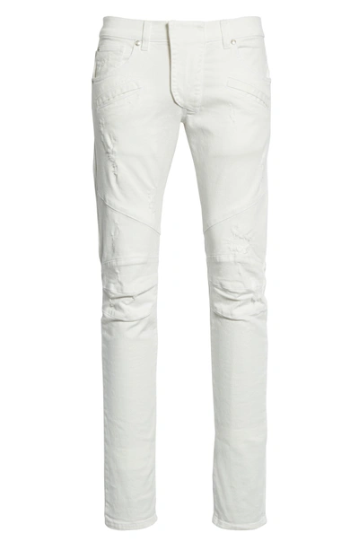 Shop Pierre Balmain Biker Jeans In Off White