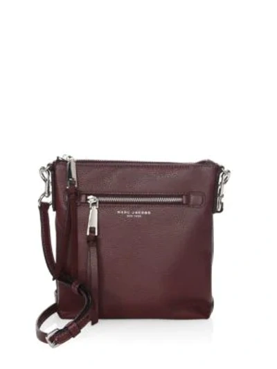 Shop Marc Jacobs Pebbled Leather Crossbody In Blackberry