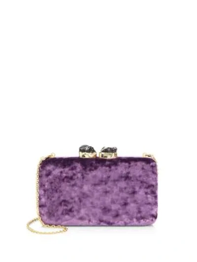 Shop Kayu Margaux Velvet Clutch In Purple