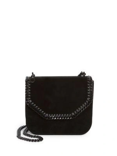 Shop Stella Mccartney Magnetic Velvet Shoulder Bag In Black