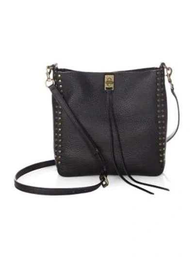 Shop Rebecca Minkoff Darren Small Leather Feed Bag In Black