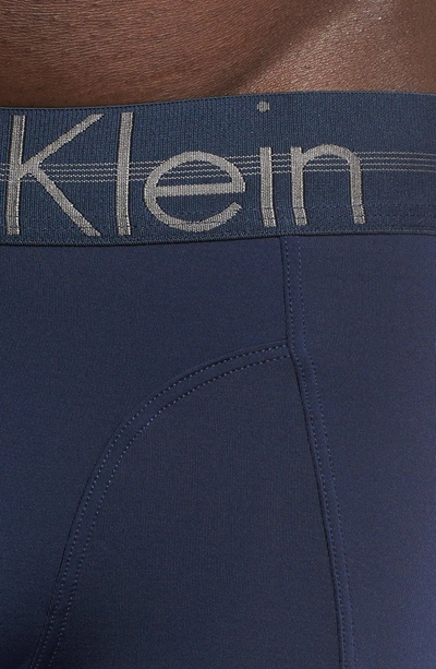 Shop Calvin Klein Low Rise Trunks In Blue Shadow