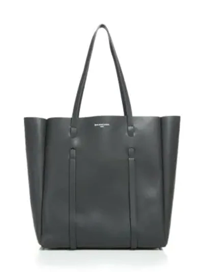 Shop Balenciaga Small Everyday Leather Tote In Grey