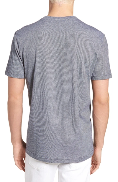 Shop Lacoste V-neck Cotton T-shirt In Navy Blue/ White