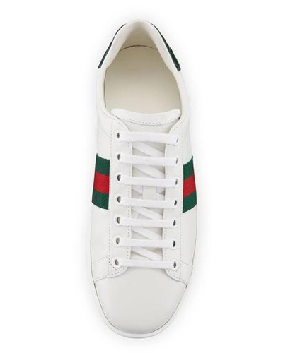 Gucci White Calf Leather Bos Taurus Low Top Sneakers