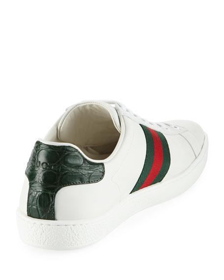 gucci ace croc leather heel