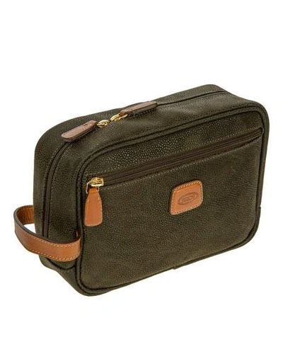 Shop Bric's Life Traditional Shave Case In Olive