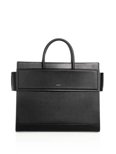 Shop Givenchy Horizon Medium Leather Tote In Black