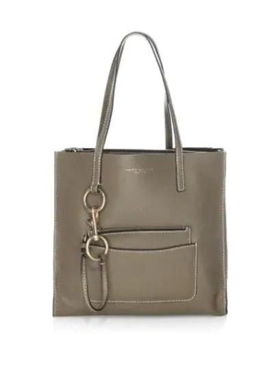Shop Marc Jacobs Shopper Leather Tote In Mushroom
