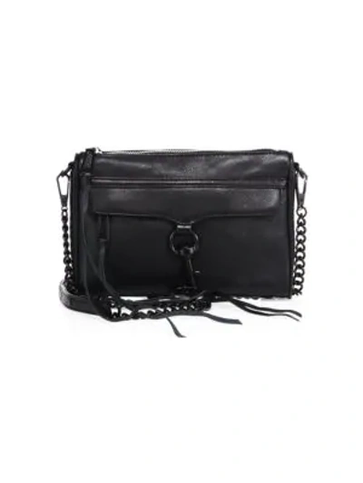 Shop Rebecca Minkoff Mini M.a.c. Leather Crossbody Bag In Black