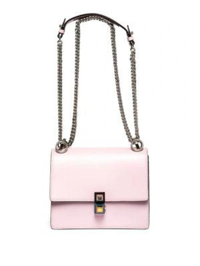 Shop Fendi Kan I Leather Crossbody Bag In Pink