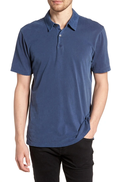 Shop James Perse Slim Fit Sueded Jersey Polo In Admiral