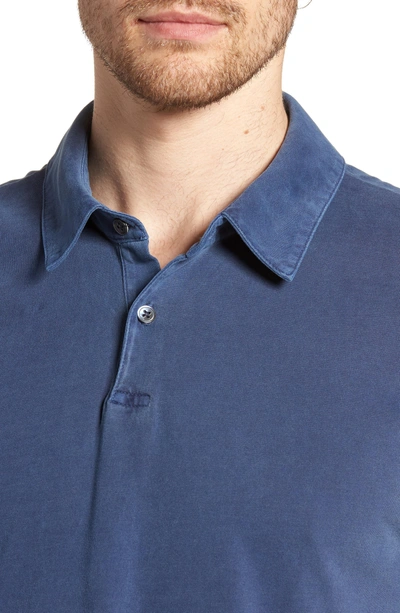 Shop James Perse Slim Fit Sueded Jersey Polo In Admiral