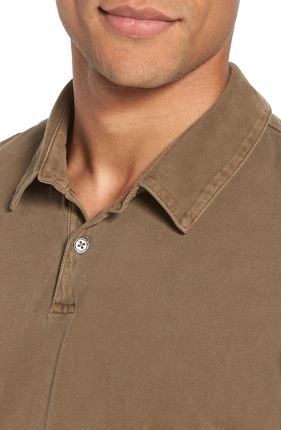 Shop James Perse Slim Fit Sueded Jersey Polo In Earth