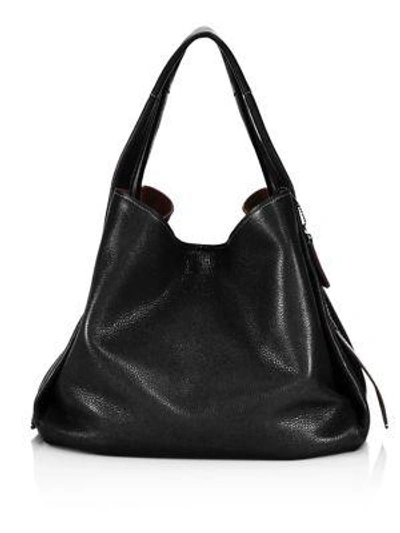 Shop Coach 1941 Glovetanned Pebble Leather Hobo Bag In Black