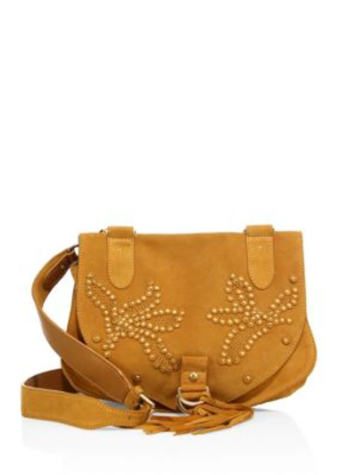 Shop See By Chloé Collins Studded Suede Messenger Bag In Passito