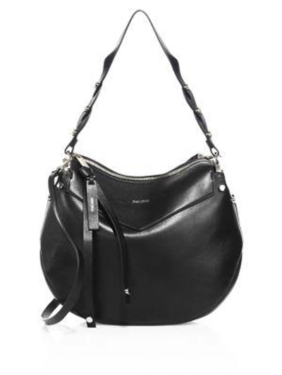 Shop Jimmy Choo Artie Leather Shoulder Bag In Black